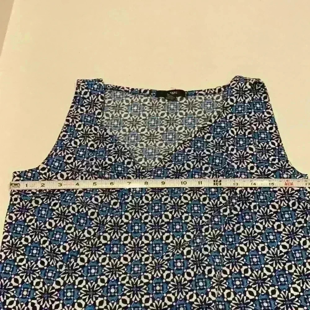 Alfani wrap tie sleeveless top blue pattern med - Picture 10 of 11